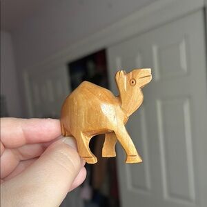 Handcrafted Wooden Camel Figurine from Egypt